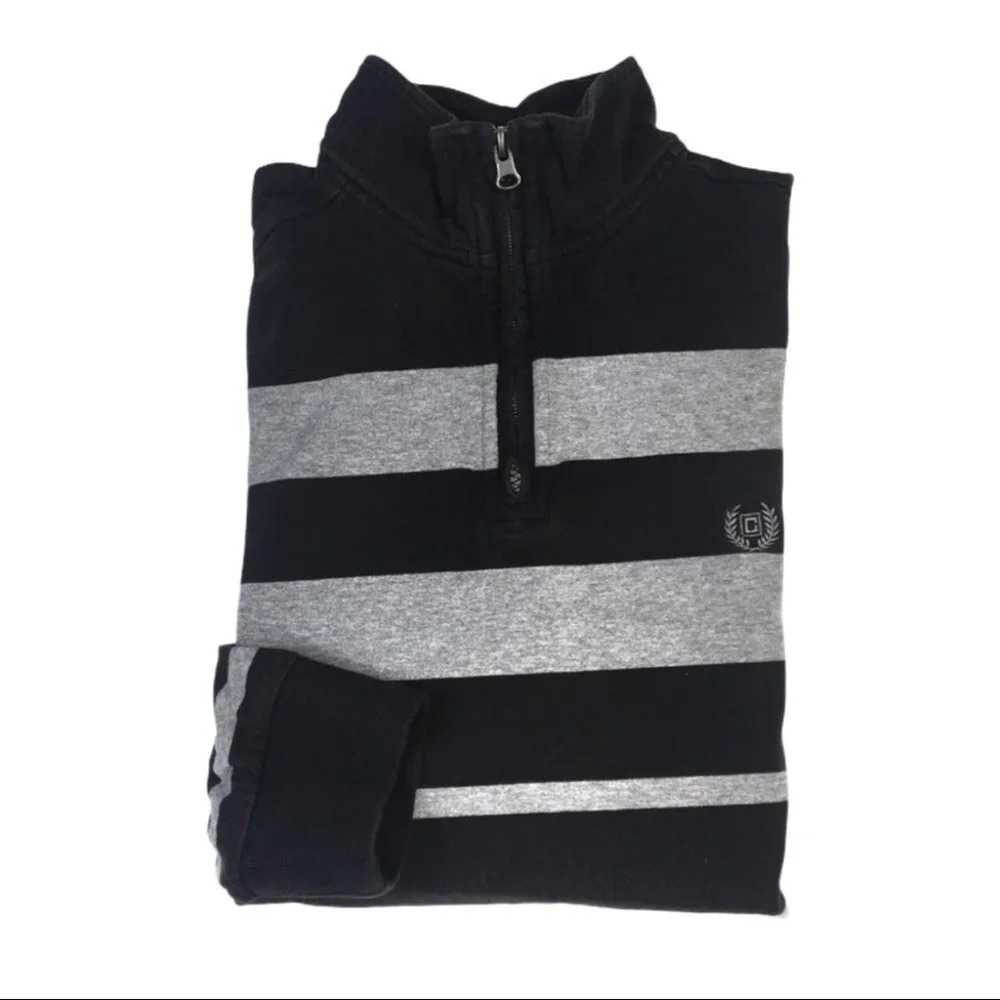 LS68 Chaps RL Half Zip Mock Neck Sweatshirt L